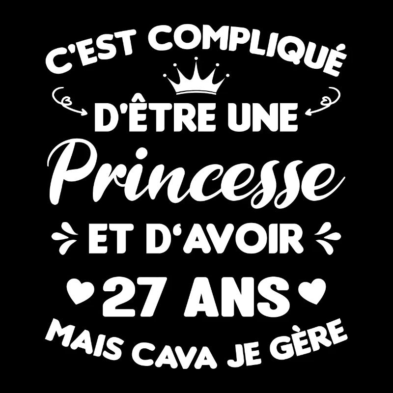 Princesse 27 Ans Anniversaire Idée Cadeau Pink Âge