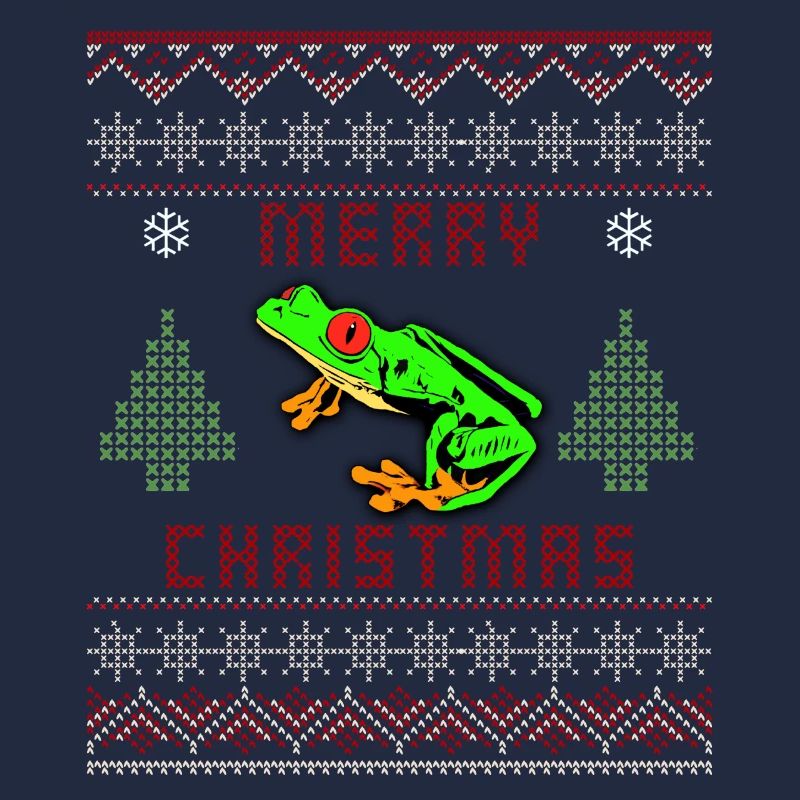 Rotäugiger Baumfrosch Hässlicher Weihnachtspullover Design