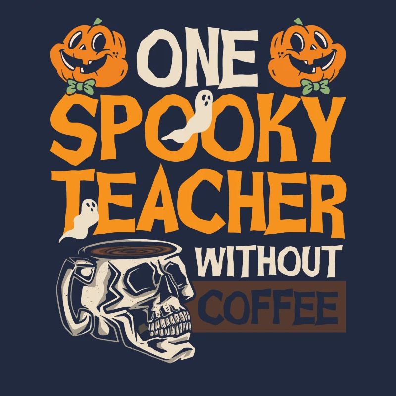 One Spooky Teacher Without Coffee Halloween Coffe