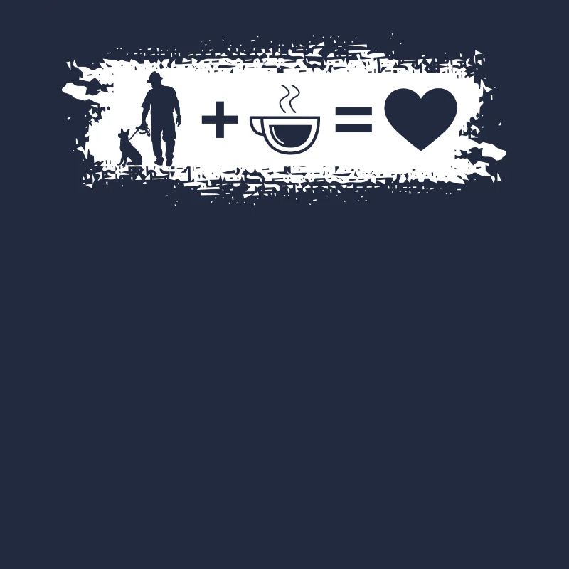 Grunge Rectangle - Heart - Coffee - Man with Dog -