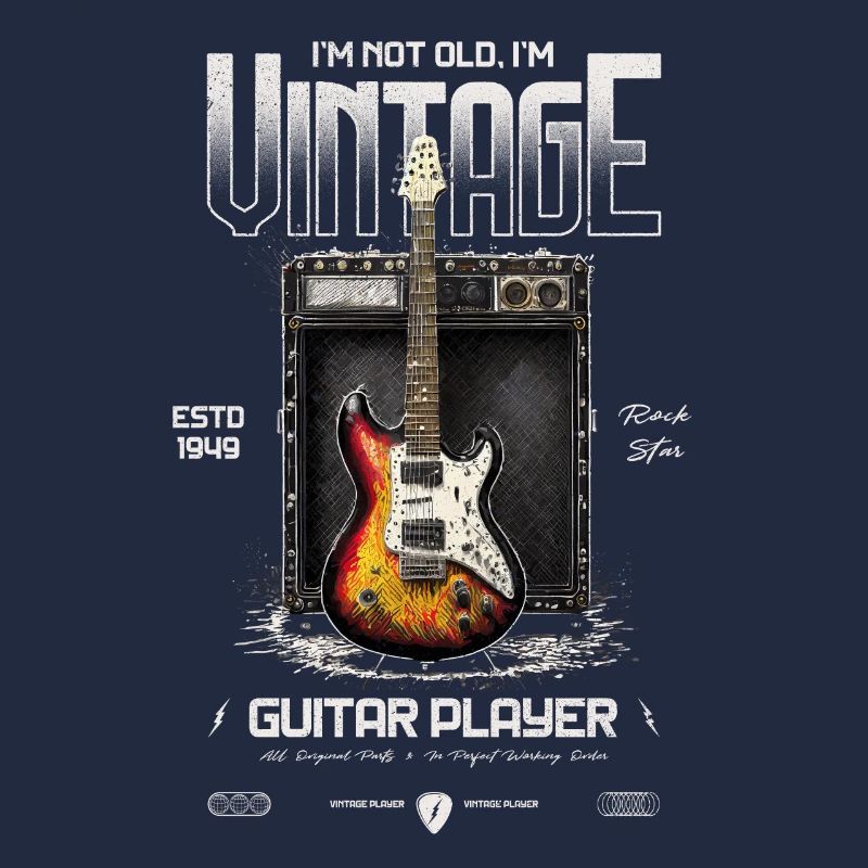 Ich bin nicht alt, ich bin ein Vintage-Retro-Gitarrist von 1949