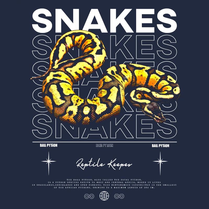 Ball Python Modern Streetwear Reptilienhalter