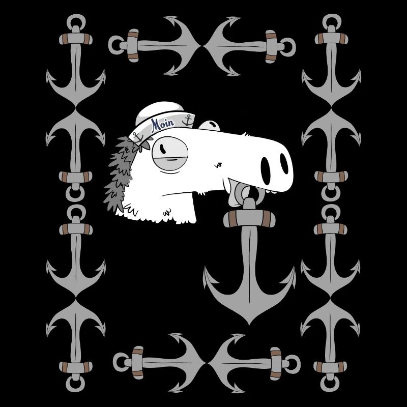 Seepferdchen Anker maritim Matrose Ahoi Pferd