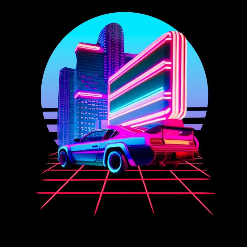 Retro Wave 80s Skyline Electro-Wave Vaporwave