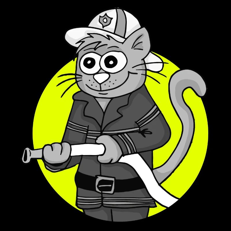 Retro Fire Brigade Cat