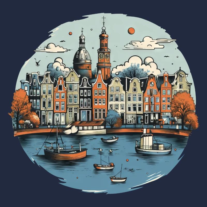 Amsterdam Skyline Urlaub Design