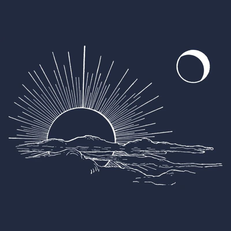 Sunset Sunrise Moon Day and Night