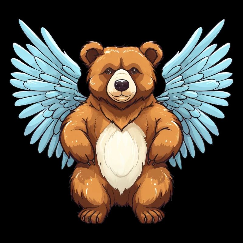 Brown bear with angel wings