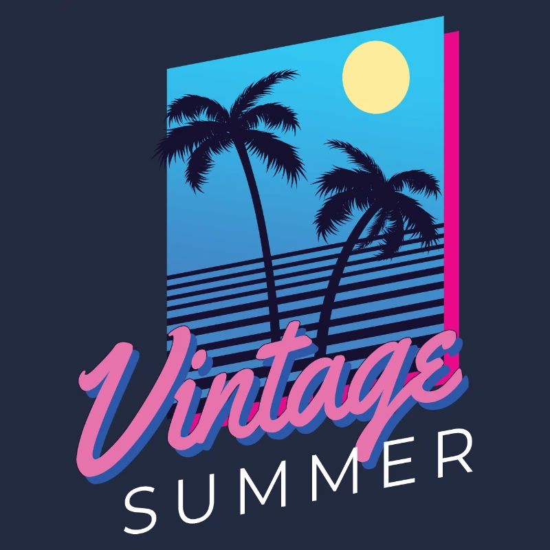 Summer palm trees vintage