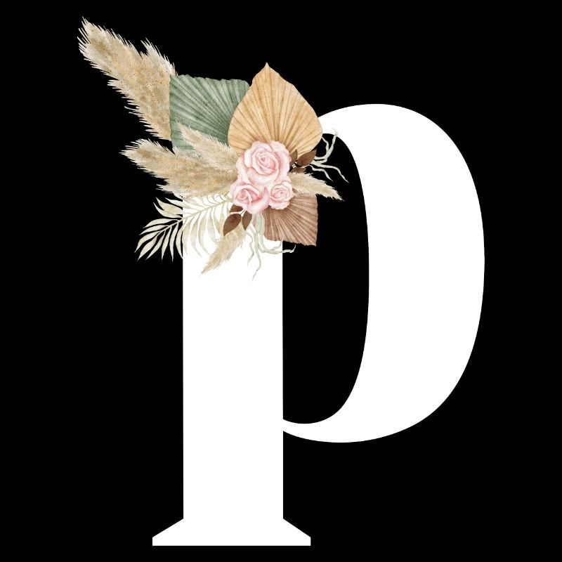 lettre P fleuris