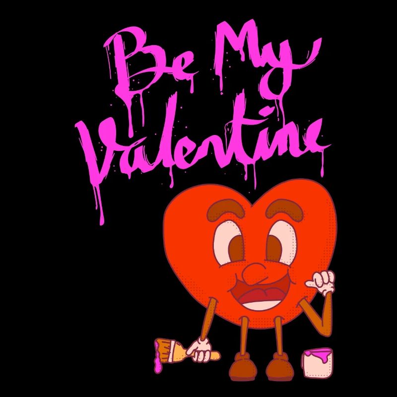 Sei mein Valentinsherz Maskottchen Cartoon Stil
