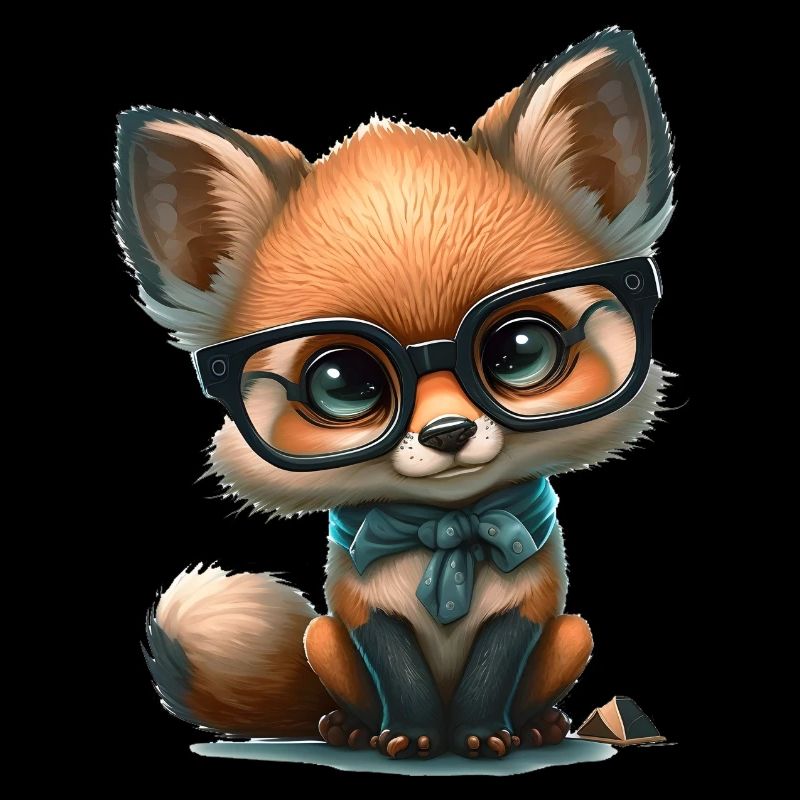 Mignon Mignon Mignon Dessin animé - Renard avec verre