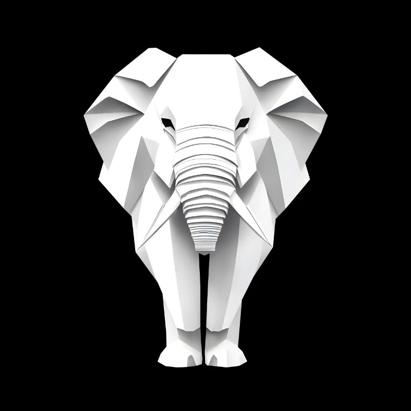 Éléphant en origami de papier