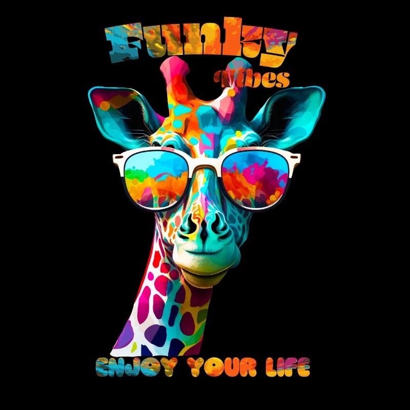 Funky Vibes. Genieße dein Leben. Giraffe