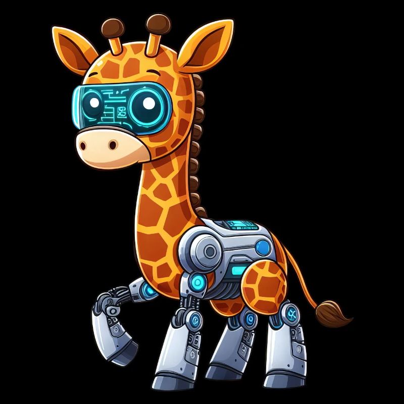 Coole Roboter Giraffe ist ein Cyborg