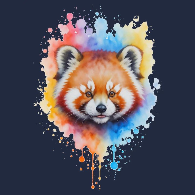 Éclaboussure aquarelle de panda rouge