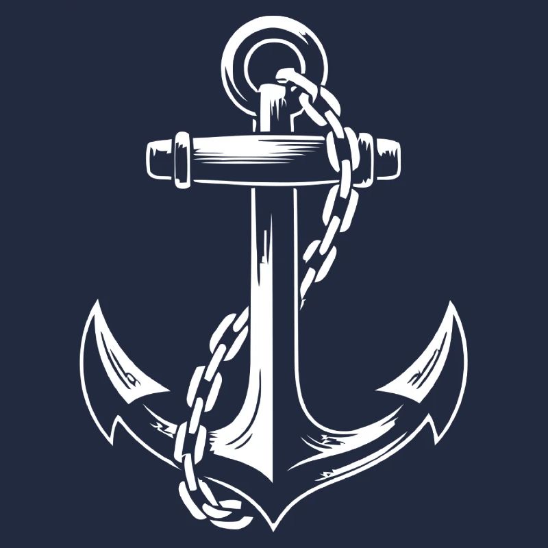 Robuster Schiffsanker mit Kette