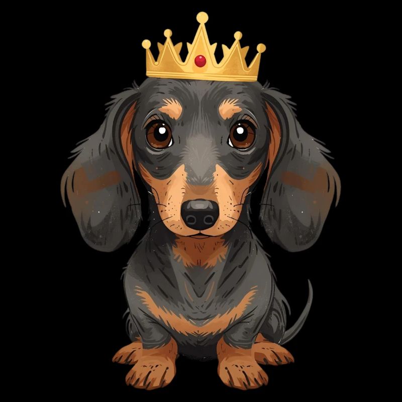 Kleiner Dackel mit Krone Cute Design