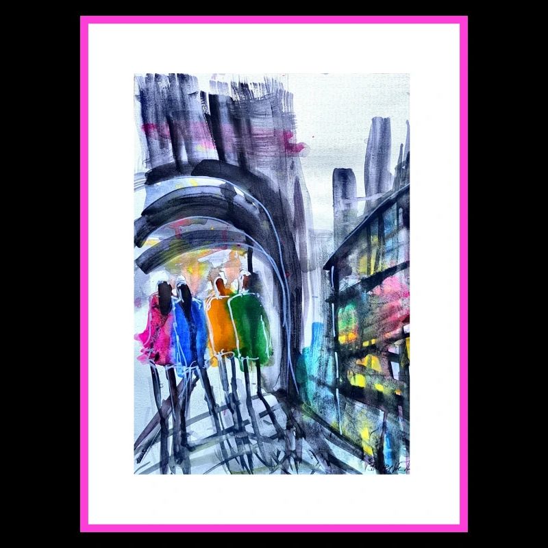 Aquarelle de style urbain, abstraite