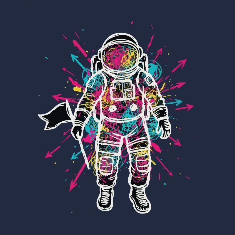 Space Astronaut Scribble Doodles Color