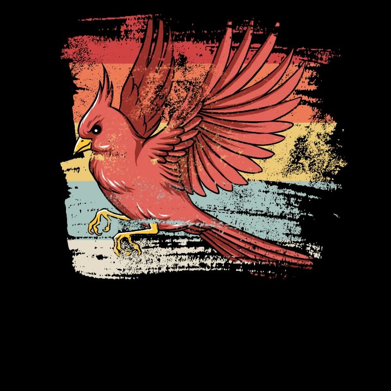 Retro Bird Northern Cardinal