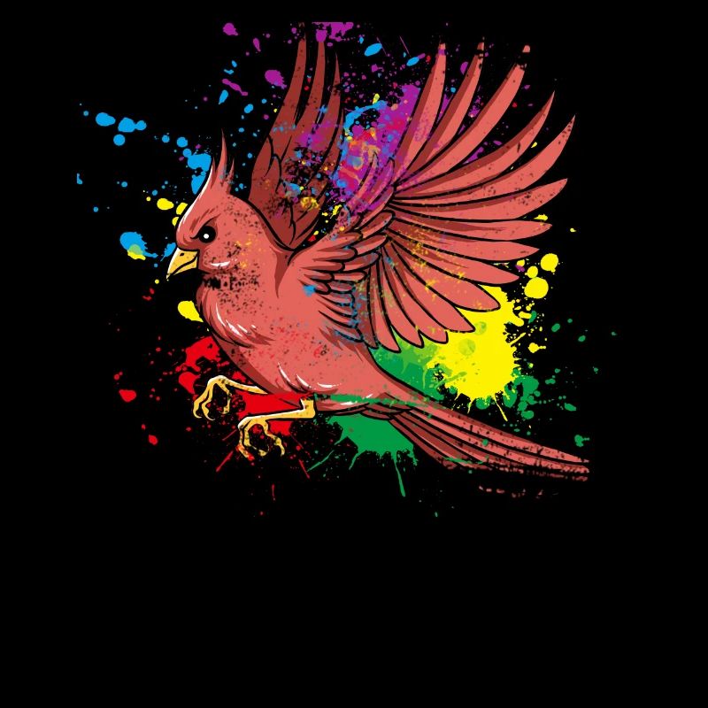 Flying Splash Bird Red Cardinal