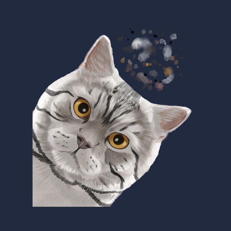 Neugierige Tabby Britisch Kurzhaar Katze