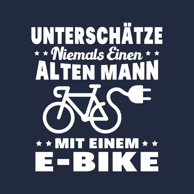 Einen alten Mann mit einem E-Bike