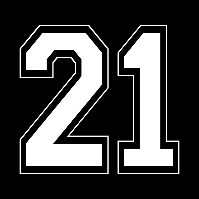 21 numéro de maillot de sport, 21 numéro de dos
