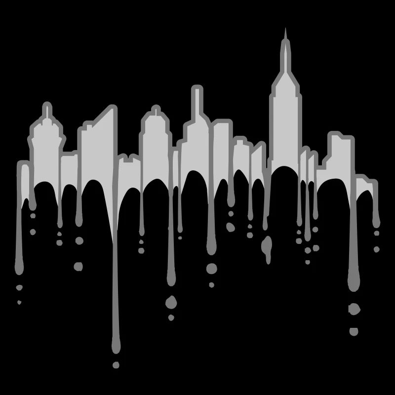Gratte-ciel Silhouette Graffiti