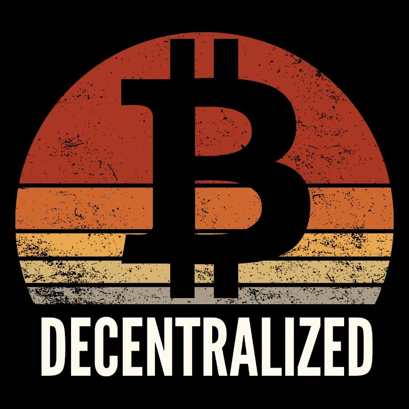 Bitcoin BTC Decentralized crypto Vintage Sunset
