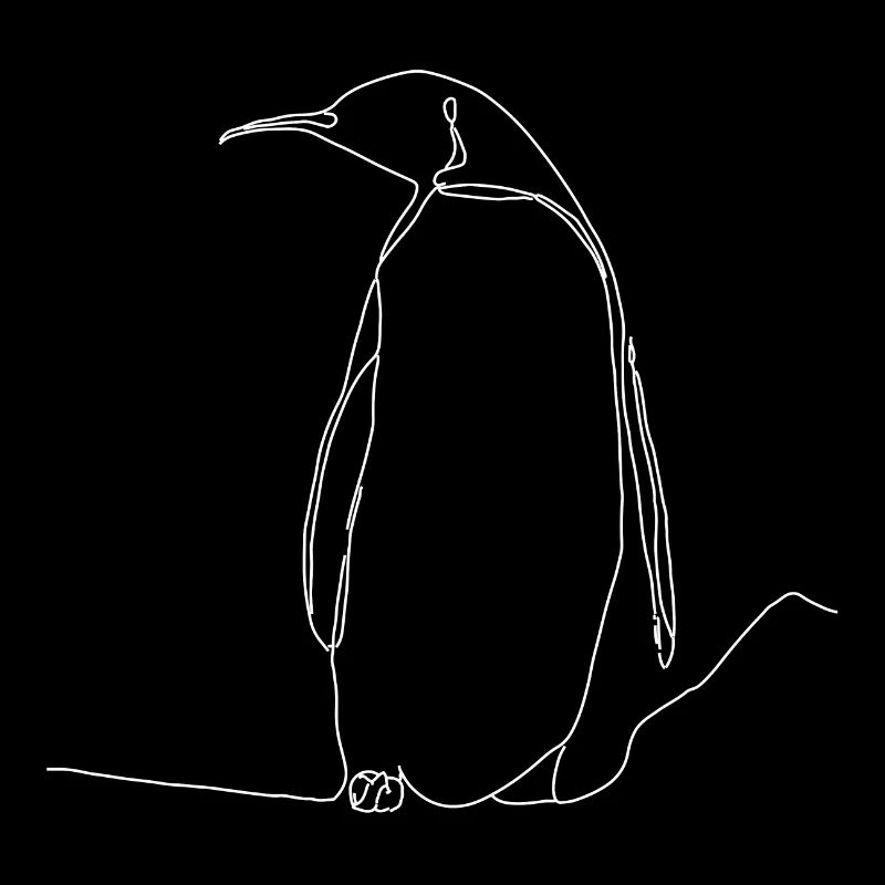 Pinguin Illustration Silhouette Geschenkidee