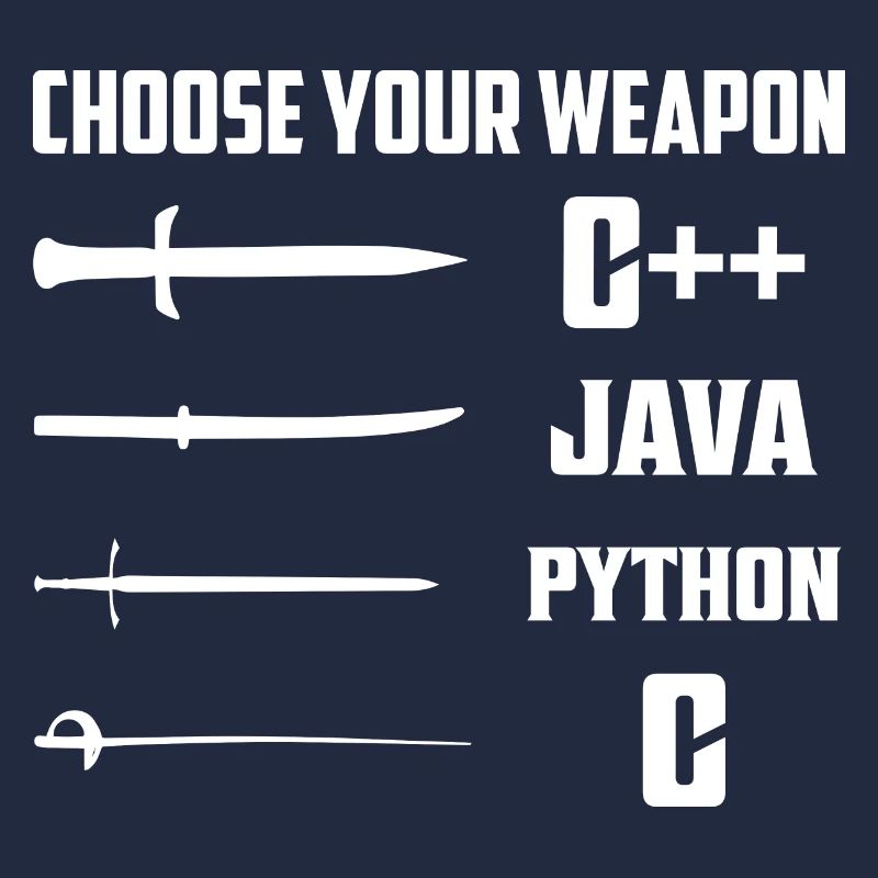 Choose Your Weapon C++, Java, Python, C Coding Pro