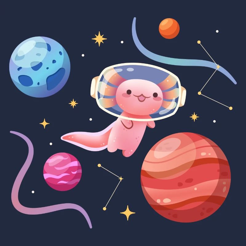 Conception d’astronaute d’axolotl pour les amateurs d’axolotl