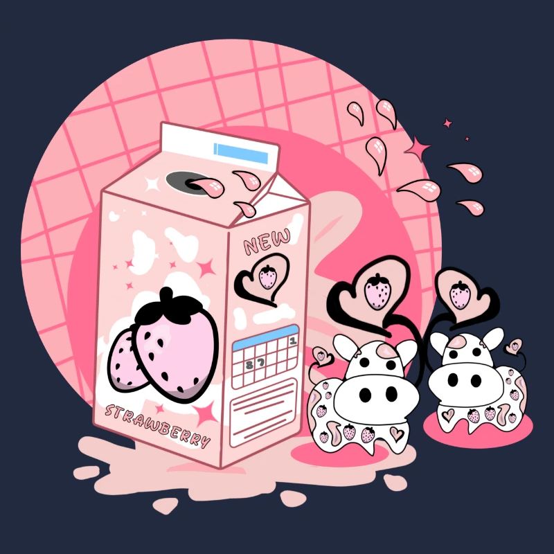 Erdbeer Milchshake Karton rosa