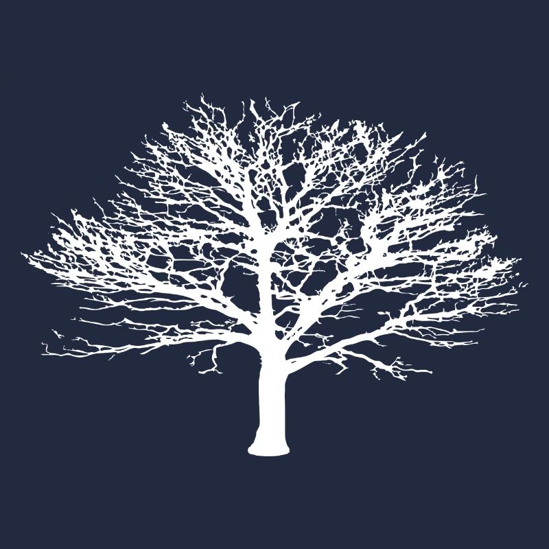 Silhouette of white tree without foliage