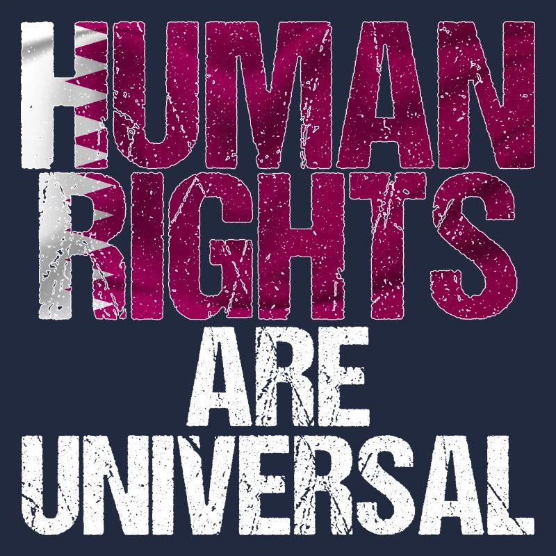 Human Rights Qatar Flag Slogan Gift