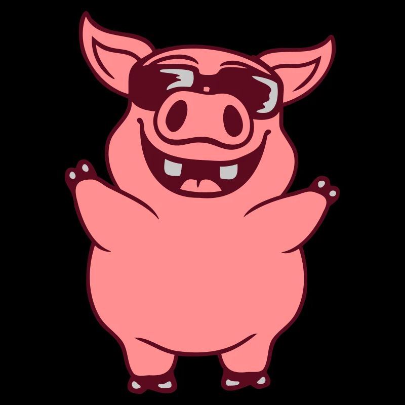 Lunettes de soleil cool cochon bande dessinée