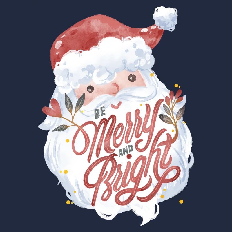 Doux lettrage du Père Noël Soyez joyeux et brillant