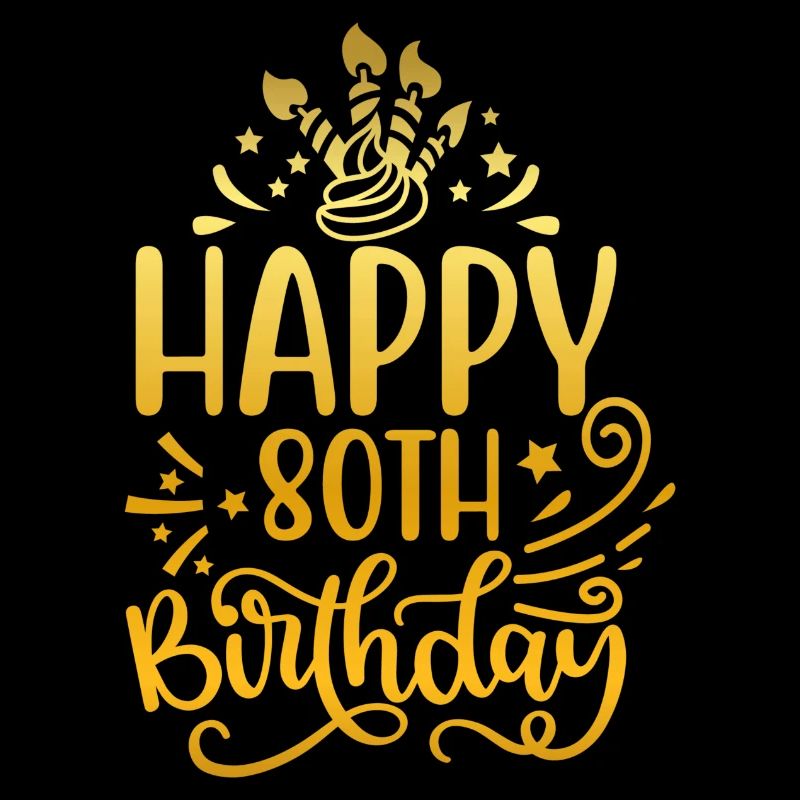 Happy 80th Birthday 80 Year Old Gift (Gold)