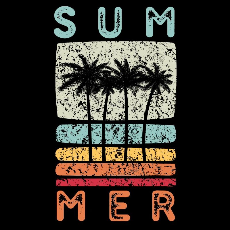Retro summer palm tree