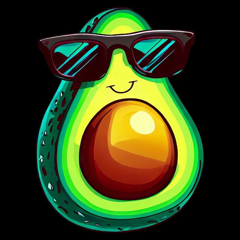 Cooler Avocado mit Sonnenbrille