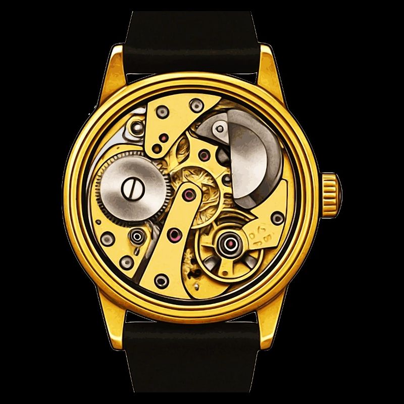 Mechanical movement with microrotor 60s watch