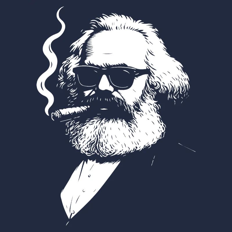 Bold  Karl Marx with Cigarette Illustration