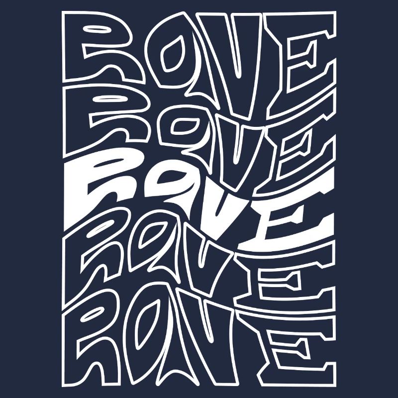 Rave Typography Waves Pattern