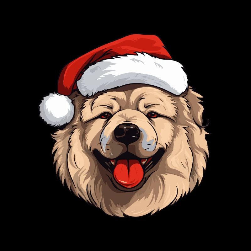 Chow Chow Dog tête de Noël