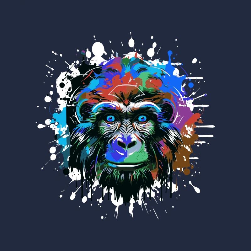Portrait De Tête De Singe Coloré