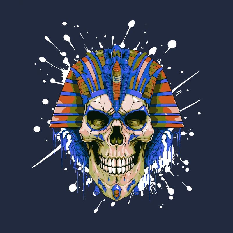 Pharaoh Skull Skeleton Colorful