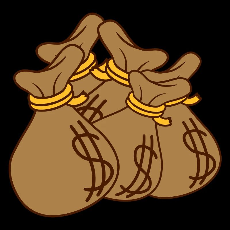 Viele Dollar Comic Geldsäcke