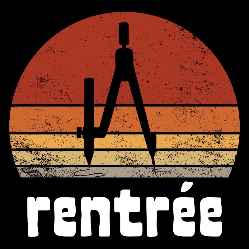 rentrée compas Maths Vintage Rétro Sunset